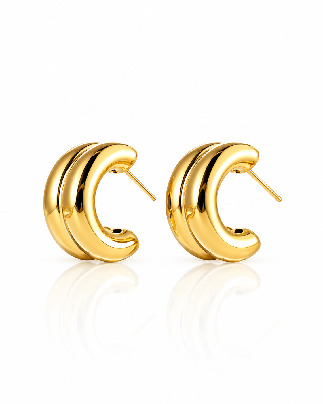 Pendientes Luna oro