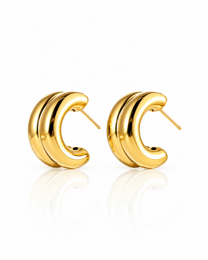 Pendientes Luna oro