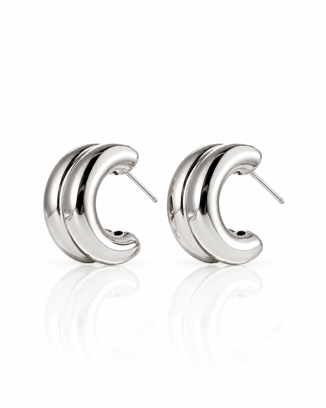 Pendientes Luna plata